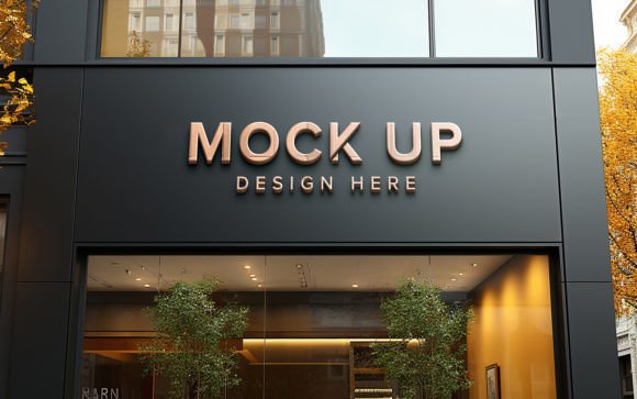 Download 3d Logo Mockup Corporation Building Sign - Building sign Collection