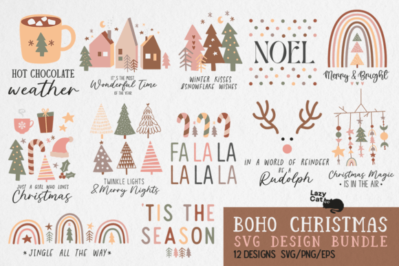 Download Boho Christmas SVG PNG Bundle - Christmas svg Collection