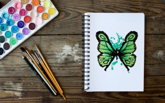 Download Paper Cut Green Watercolor Butterfly SVG - Premium Bundle