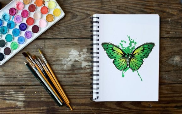 Download Paper Cut Green Watercolor Butterfly SVG - Premium Bundle