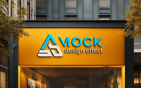 Download Realistic Logo Mockup Building Sign - Building sign Collection